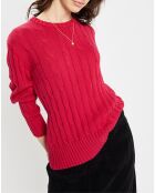 Pull 100% Coton bioologique Bong rose foncé