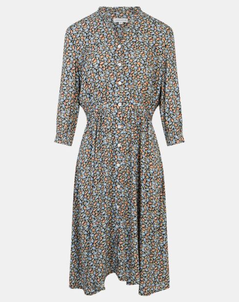 Betty zwarte jurk met bloemenprint