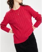 Pull 100% Coton bioologique Bong rose foncé