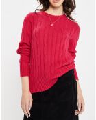Pull 100% Coton bioologique Bong rose foncé