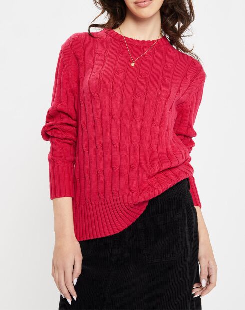 Pull 100% Coton bioologique Bong rose foncé