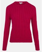 Pull 100% Coton bioologique Bong rose foncé