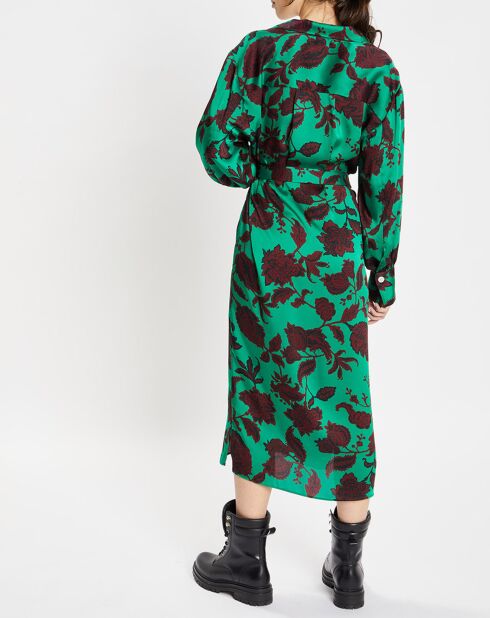 Robe Boli à fleurs verte