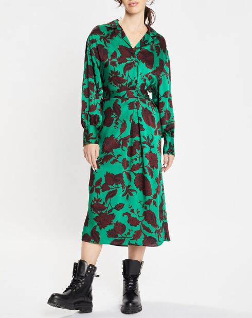 Robe Boli à fleurs verte