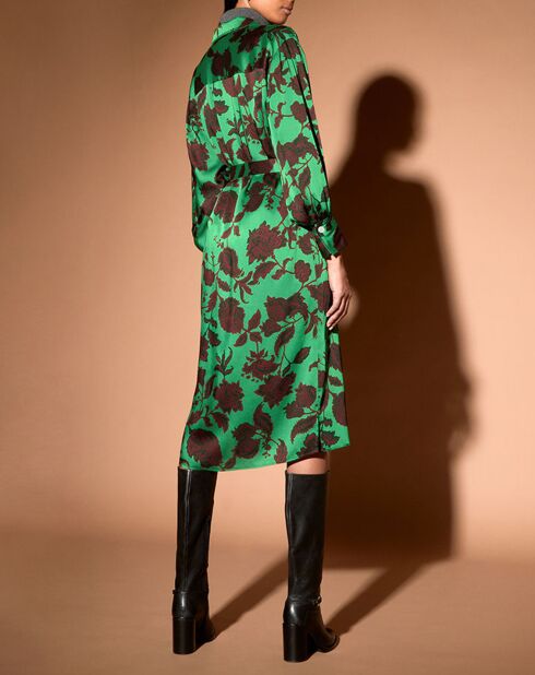 Robe Boli à fleurs verte