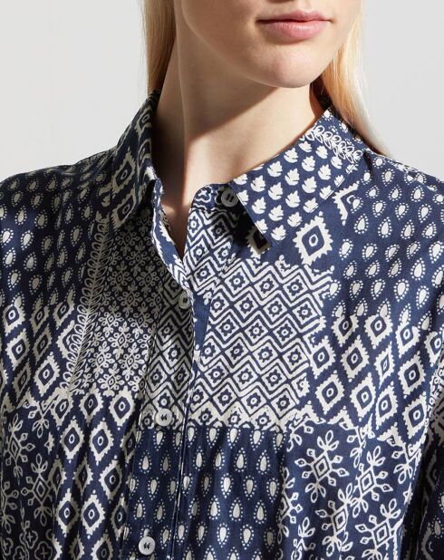 Robe Ramelia indigo/blanc