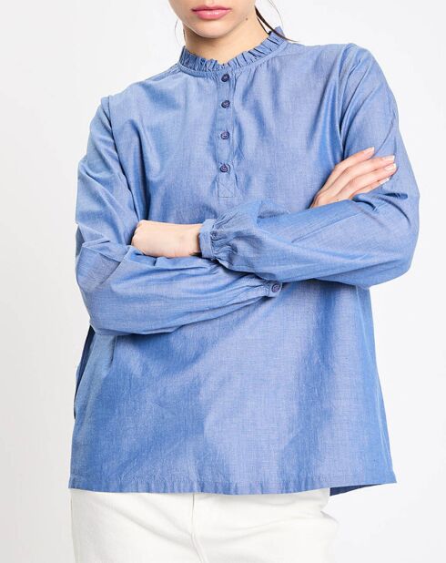 Top Rill chambray bleu