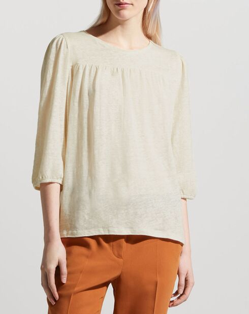 T-Shirt 100% Lin Riko écru