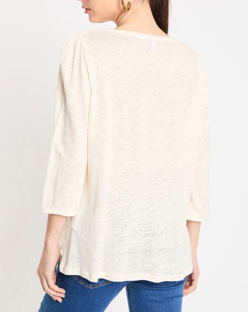 T-Shirt 100% Lin Riko écru