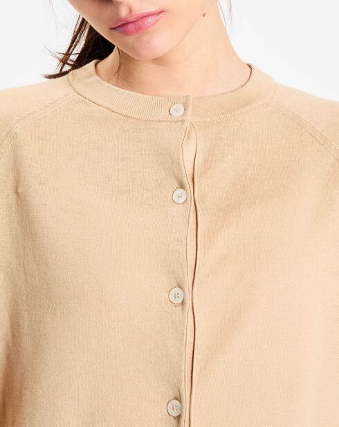 Gilet en Lin & Coton Rouga beige