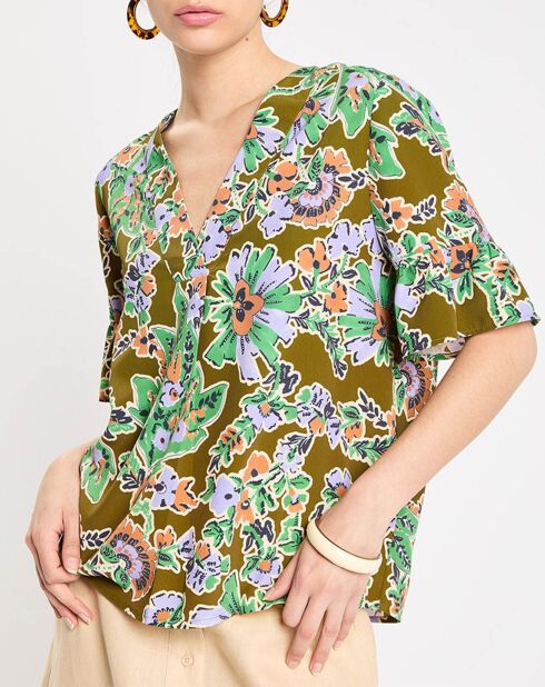 Top Rica imprimé fleurs multicolore