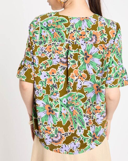 Top Rica imprimé fleurs multicolore