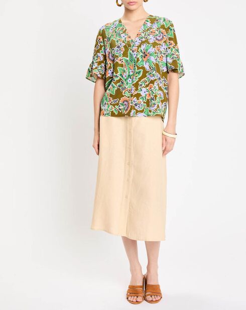 Top Rica imprimé fleurs multicolore