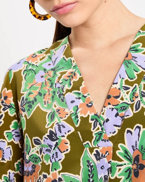 Top Rica imprimé fleurs multicolore