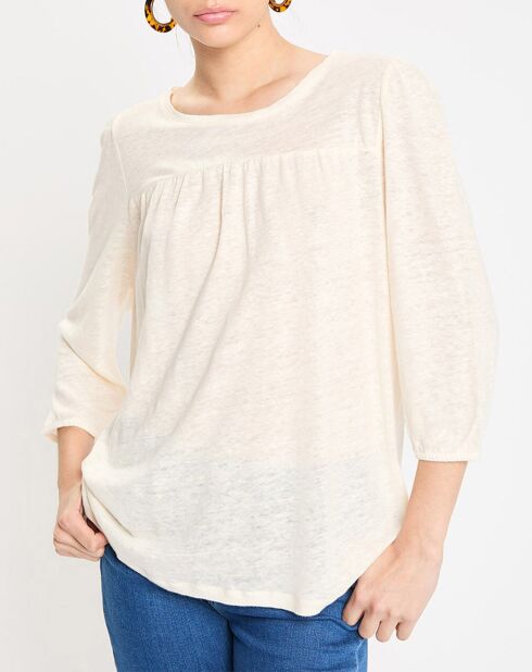 T-Shirt 100% Lin Riko écru