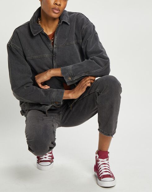 Veste en Jean Marlow zippée noire