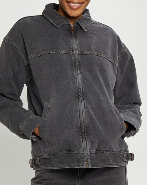 Veste en Jean Marlow zippée noire