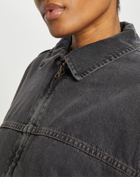 Veste en Jean Marlow zippée noire