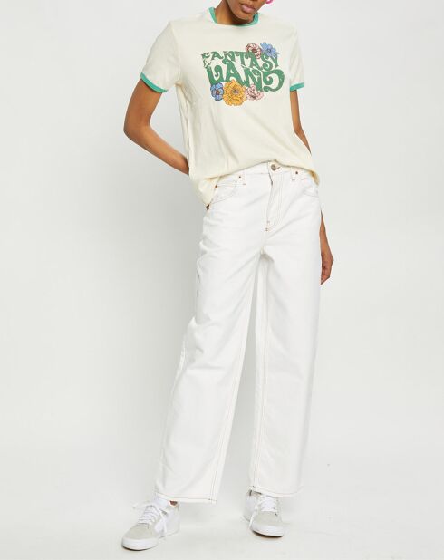 Jean boyfriend en Toile de Coton blanc