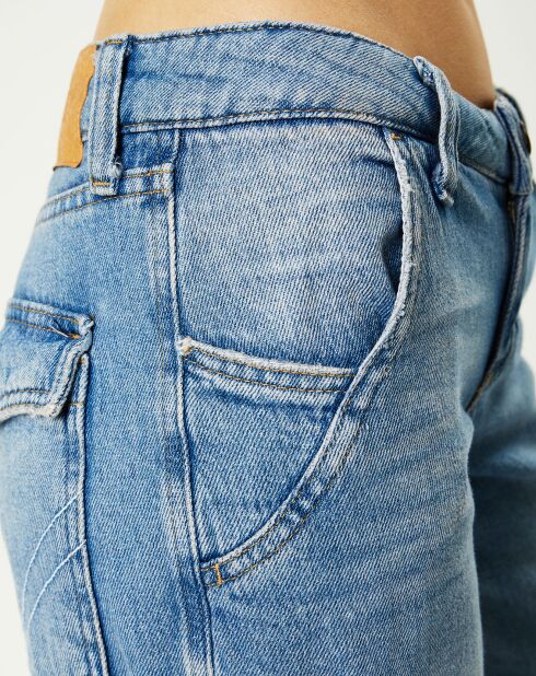 Blaue Pfützen-Cargojeans mit tiefem Bund