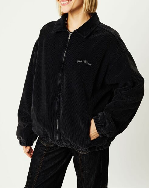 Blouson en Velours côtelé Corduroy Harrington noir