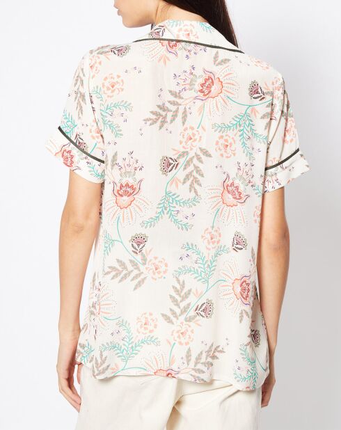 Chemise Noam fleurie écrue