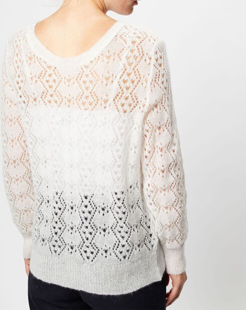 Leriva ecru puller/vest van wolmix