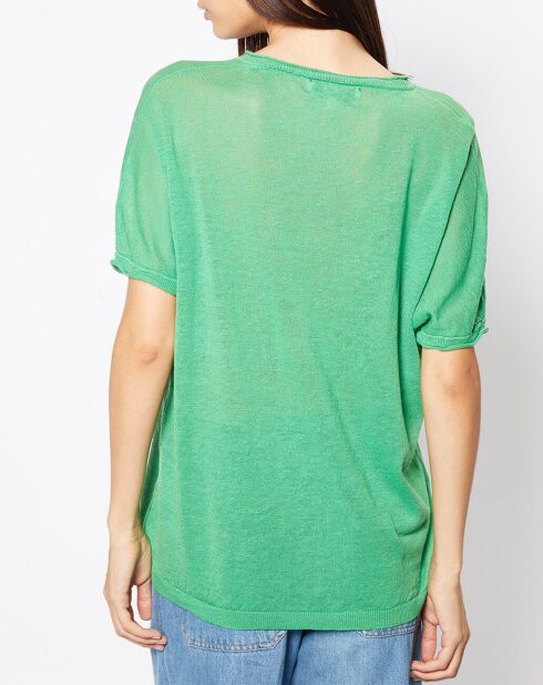Pull en Lin & Coton Lelena vert