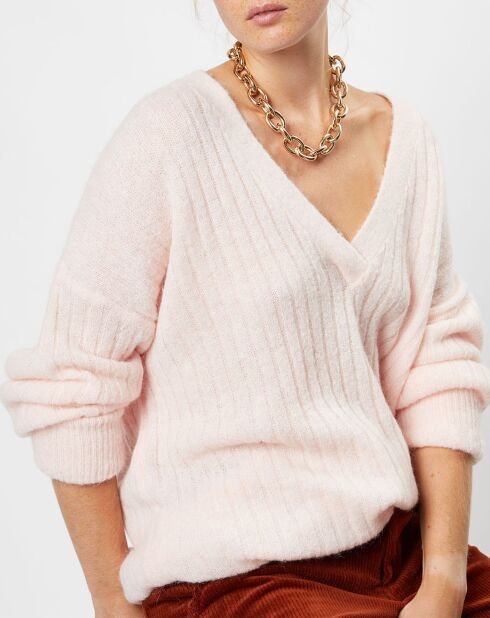 Pull en Alpaga & Laine mélangés Lemabillon macaron