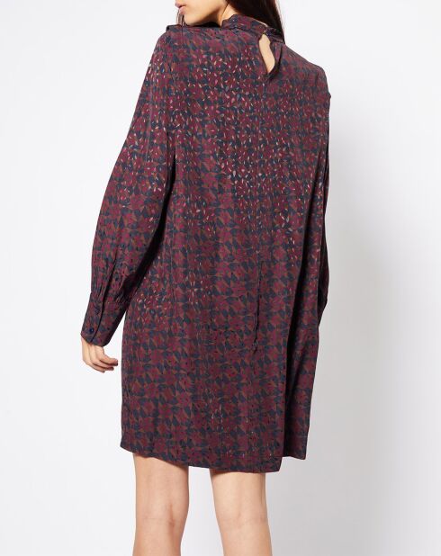 Robe Ikone imprimé bordeaux/marine/ocre