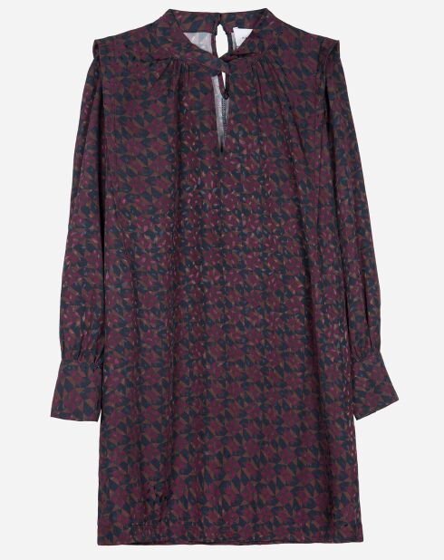 Robe Ikone imprimé bordeaux/marine/ocre