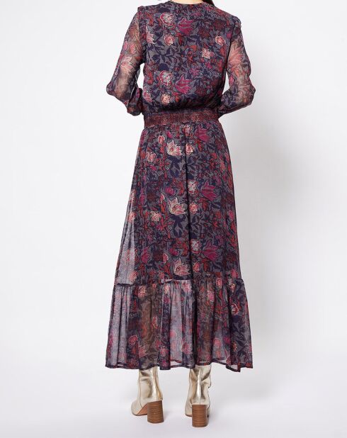 Robe Indiana imprimé marine/bordeaux