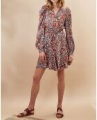Robe satinée Jefairplaine imprimée marron