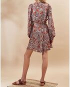 Robe satinée Jefairplaine imprimée marron
