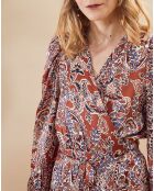 Robe satinée Jefairplaine imprimée marron