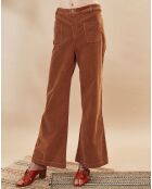 Pantalon en Velours côtelé fin Neofolk camel