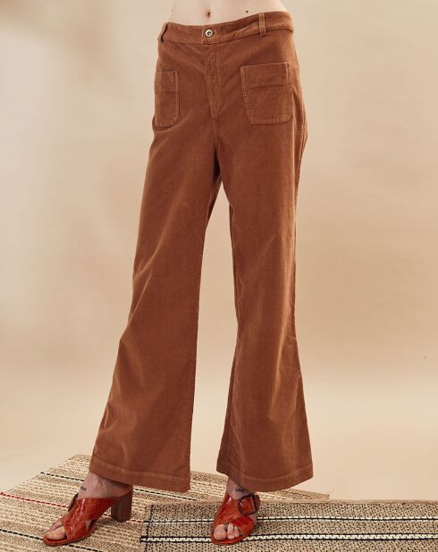 Pantalon en Velours côtelé fin Neofolk camel