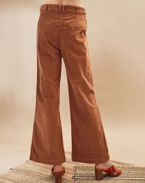 Pantalon en Velours côtelé fin Neofolk camel
