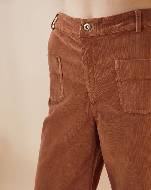 Pantalon en Velours côtelé fin Neofolk camel