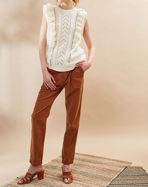 Pantalon en Velours fin Venus camel