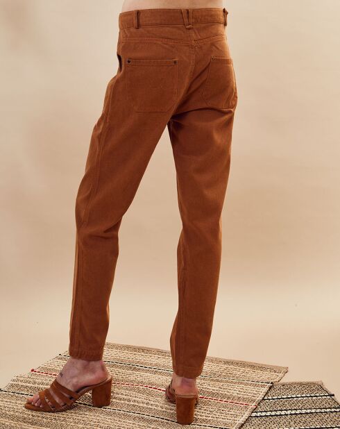 Pantalon en Velours fin Venus camel
