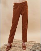 Pantalon en Velours fin Venus camel