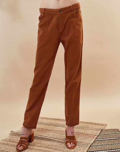 Pantalon en Velours fin Venus camel