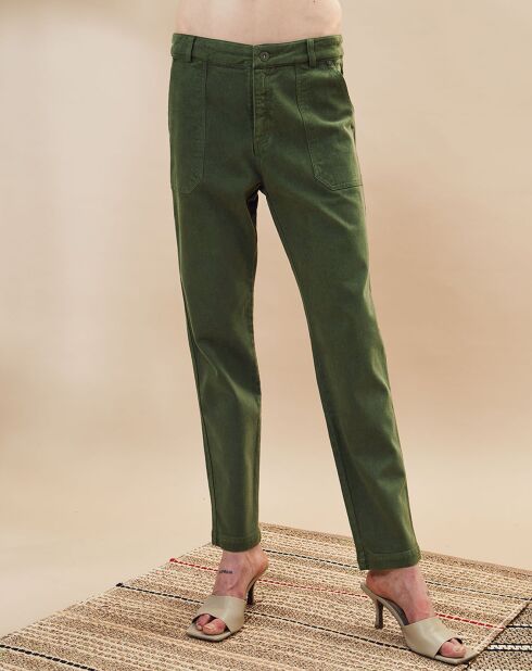Pantalon en Velours fin Venus émeraude