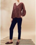Pantalon en Velours fin Vulcano bleu marine