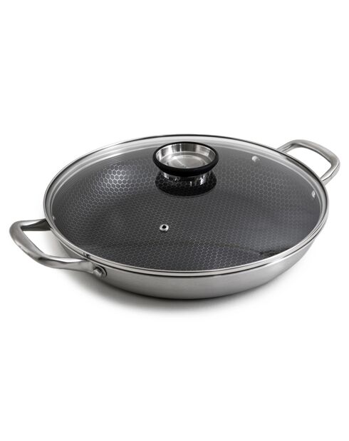 Plat à paëlla triplex avec couvercle blackcube - D.32 cm