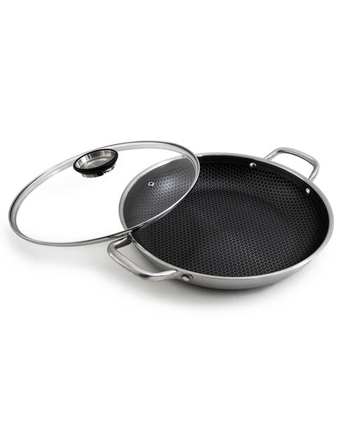 Plat à paëlla triplex avec couvercle blackcube - D.32 cm