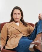 Veste en Cuir d'Agneau Mayana beige