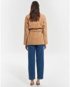 Veste en Cuir d'Agneau Mayana beige