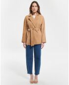 Veste en Cuir d'Agneau Mayana beige